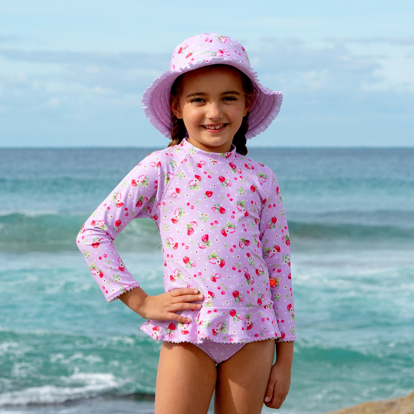1396 Miss Cherry Pie Long Sleeve Sunvest Set