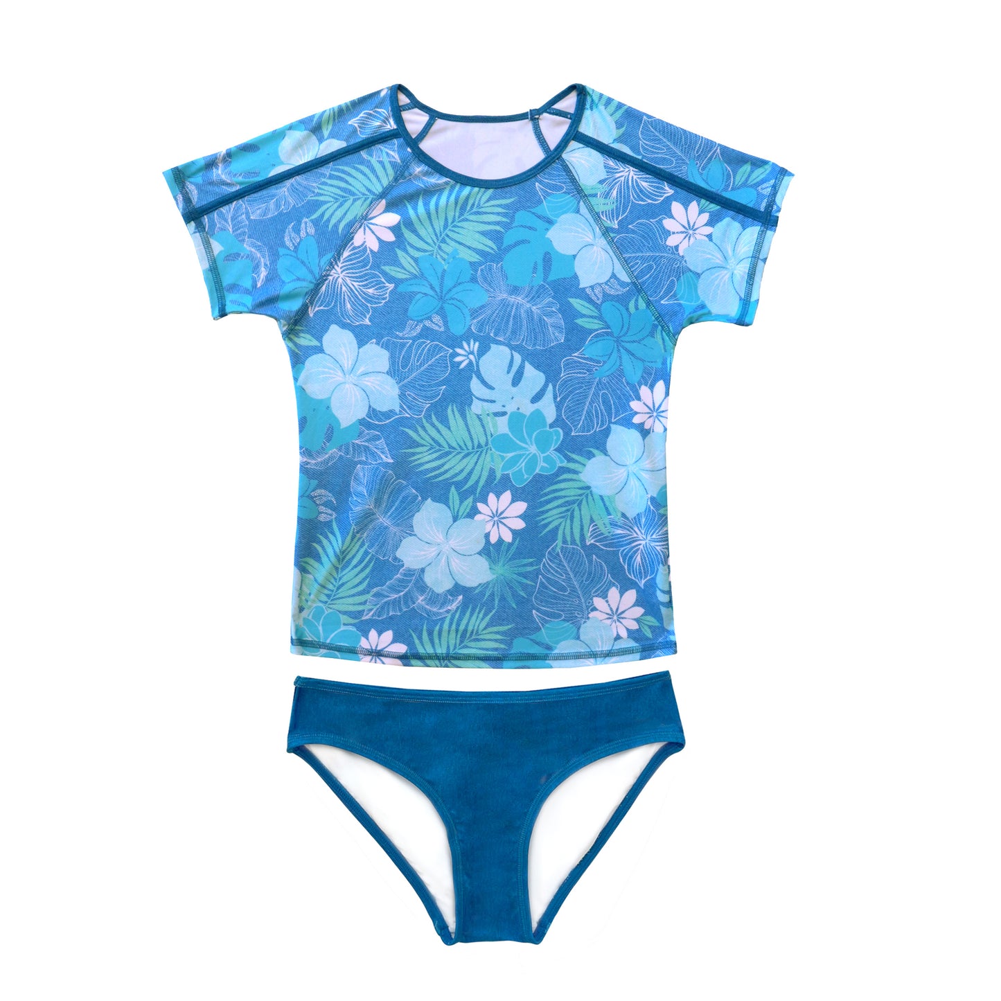 1426 Tropicana Denim Rashvest set