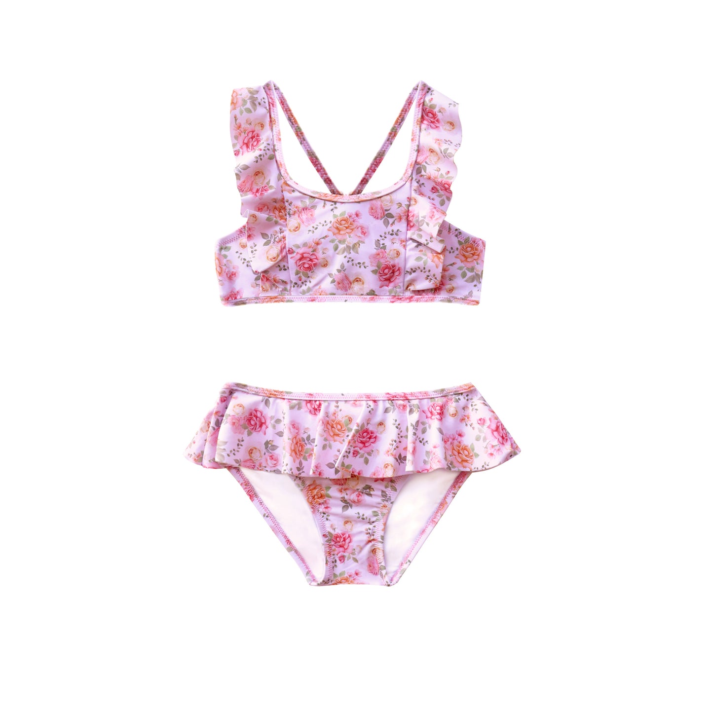 Floral bikini set on a white background
