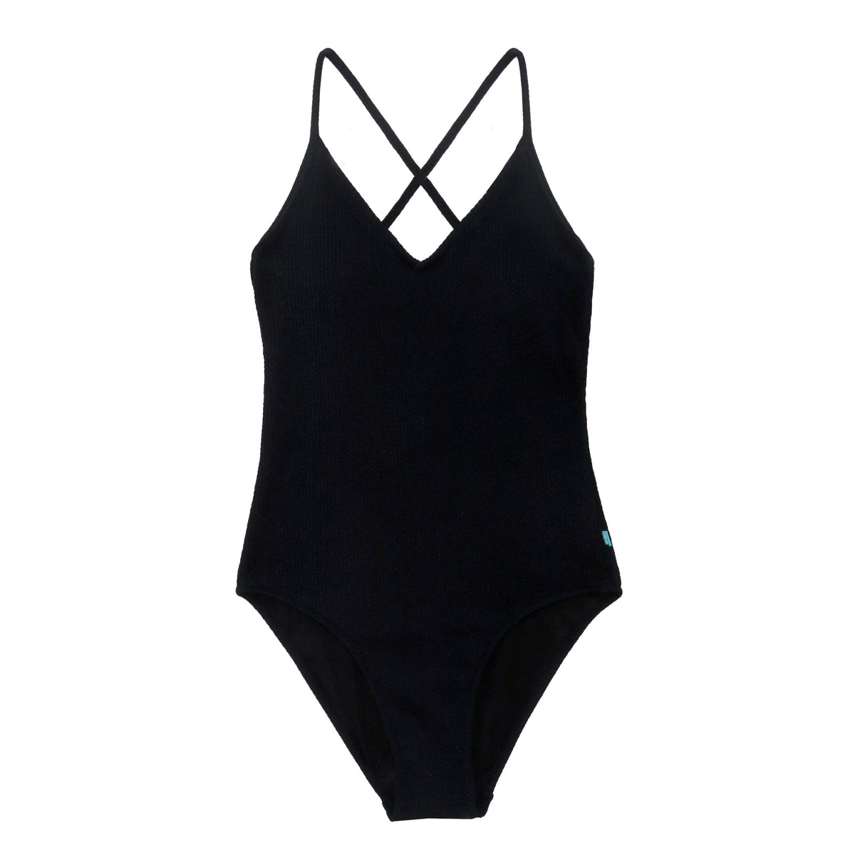 2087 Salty Rib Black One Piece Swimsuit