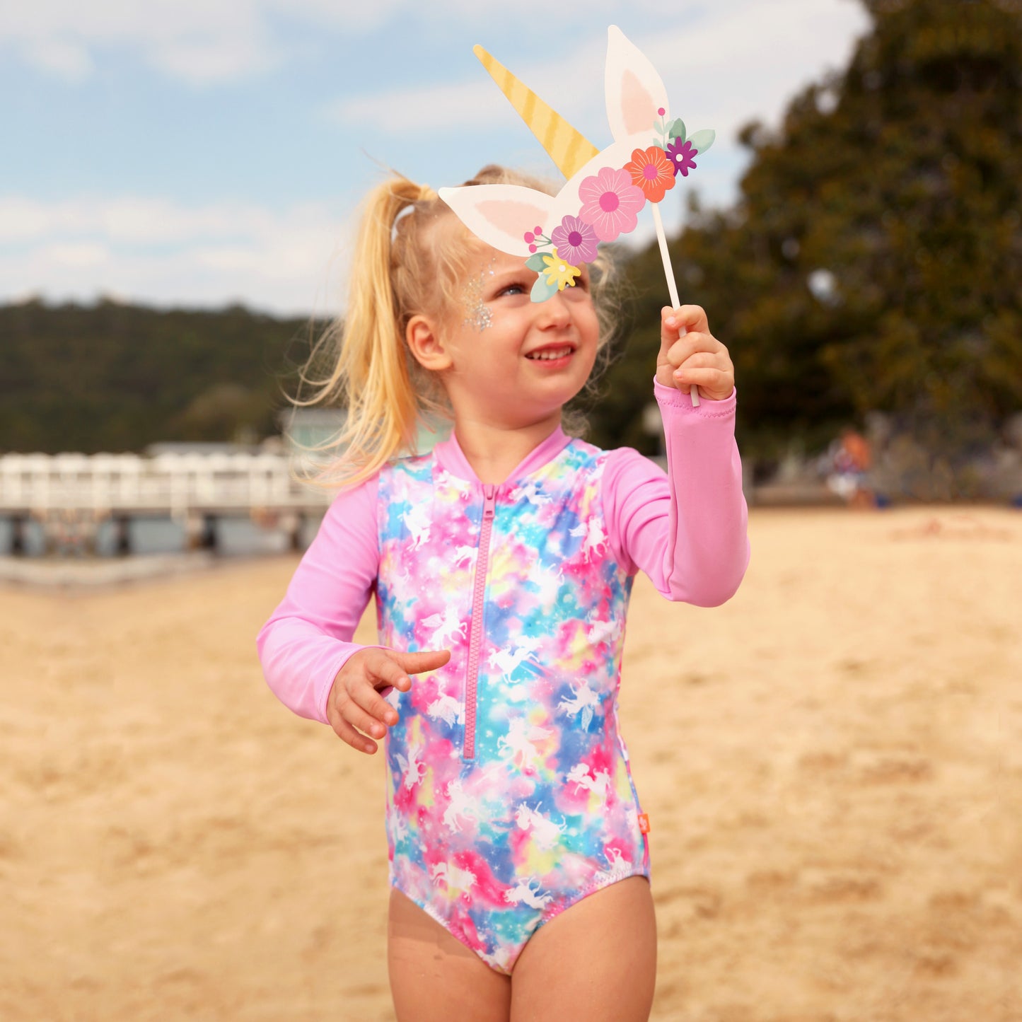 1135 Miss Unicorn Sunsuit - Salty Ink
