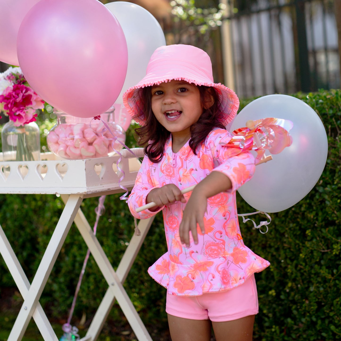1228 Miss Flamingo Playsuit - Salty Ink