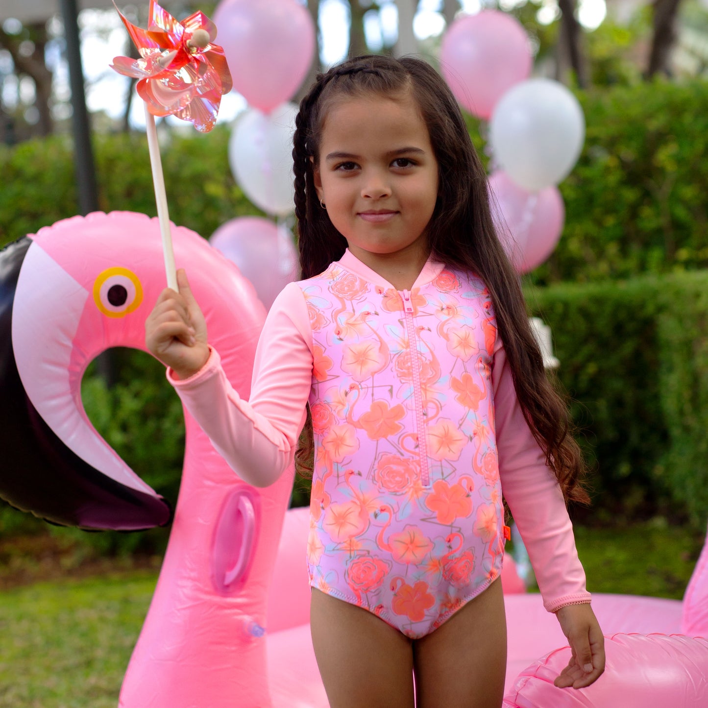1229 Miss Flamingo Sunsuit - Salty Ink