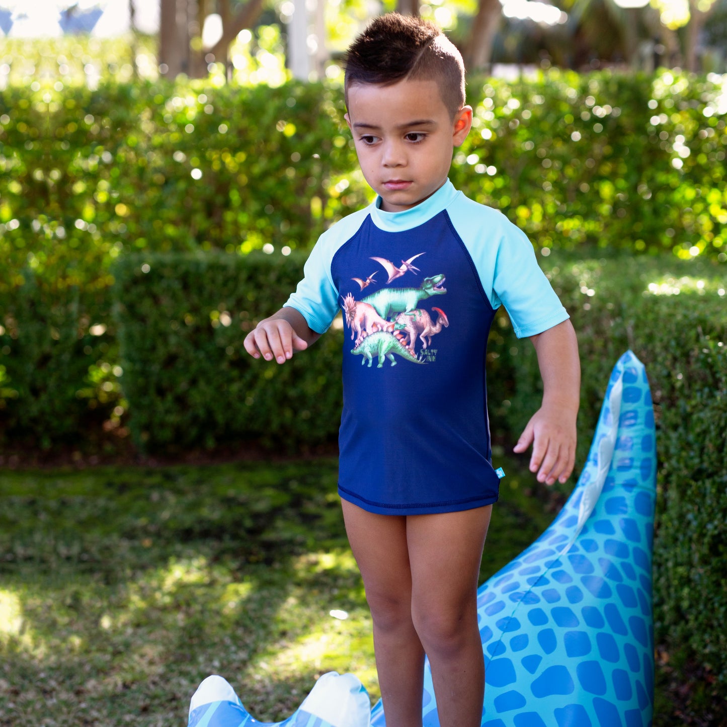 406 Dino Safari Short Sleeve Rashvest - Salty Ink