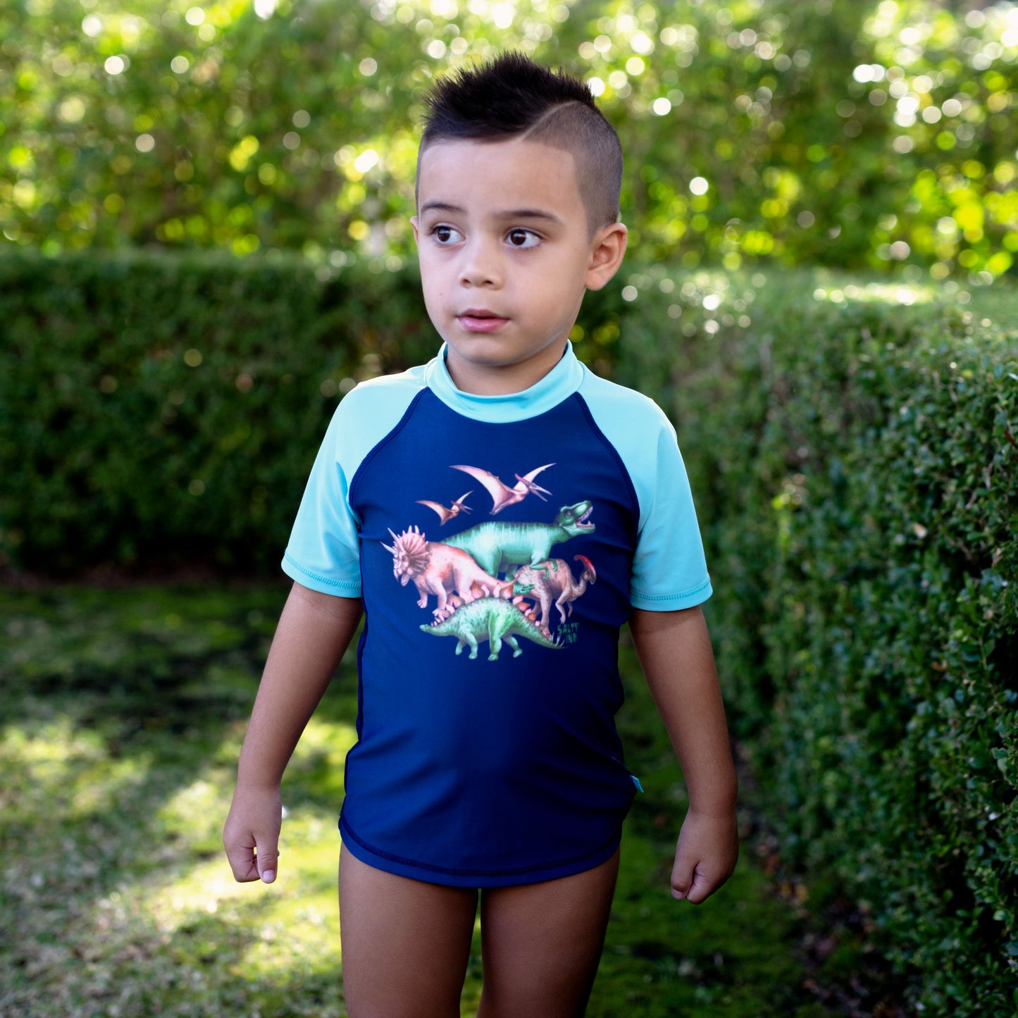 406 Dino Safari Short Sleeve Rashvest - Salty Ink