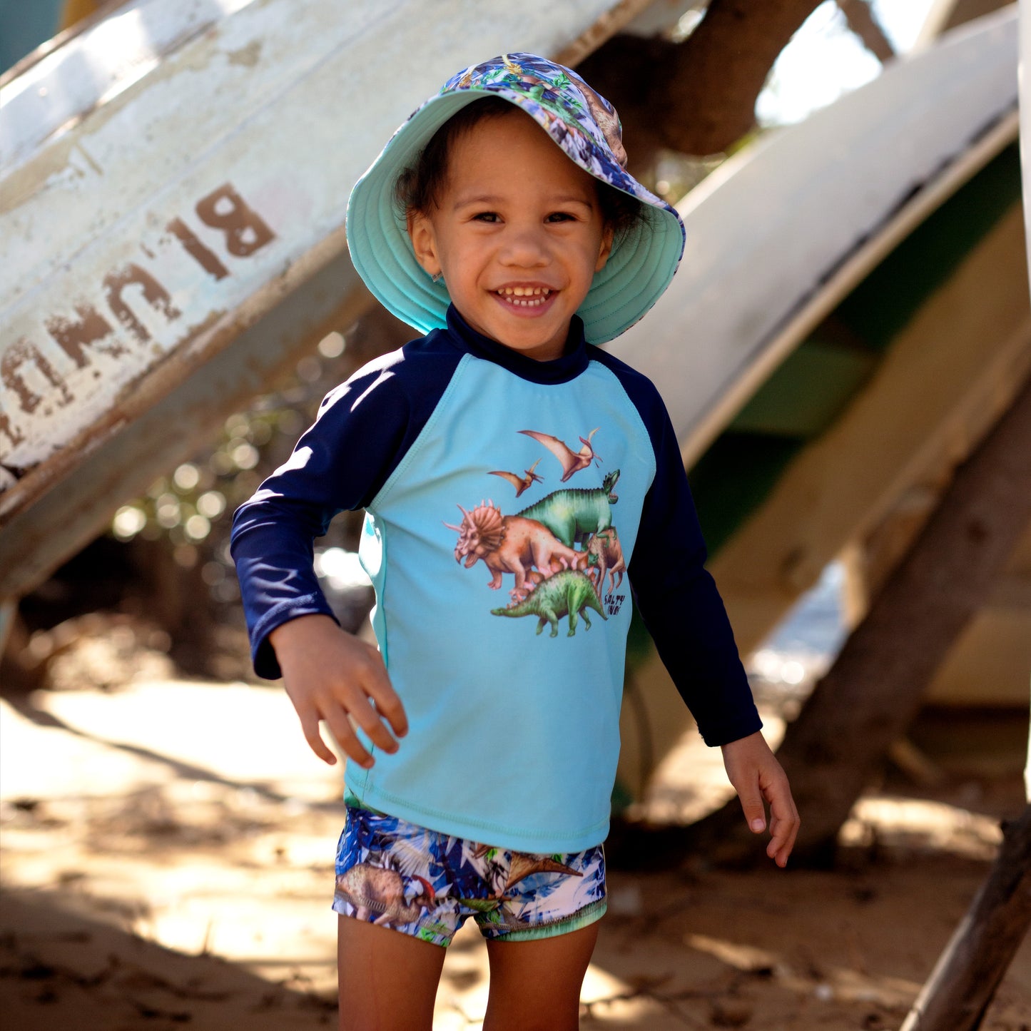 407 Dino Safari Long Sleeve Rashvest - Salty Ink
