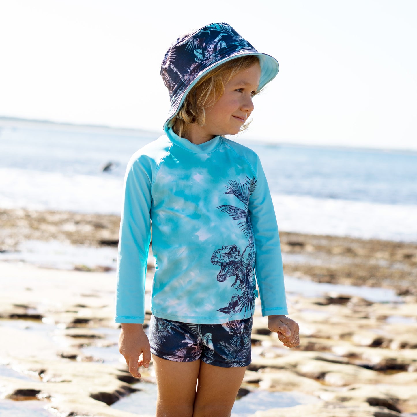 boys Long Sleeve Rashvest swimsuit- Salty Ink
