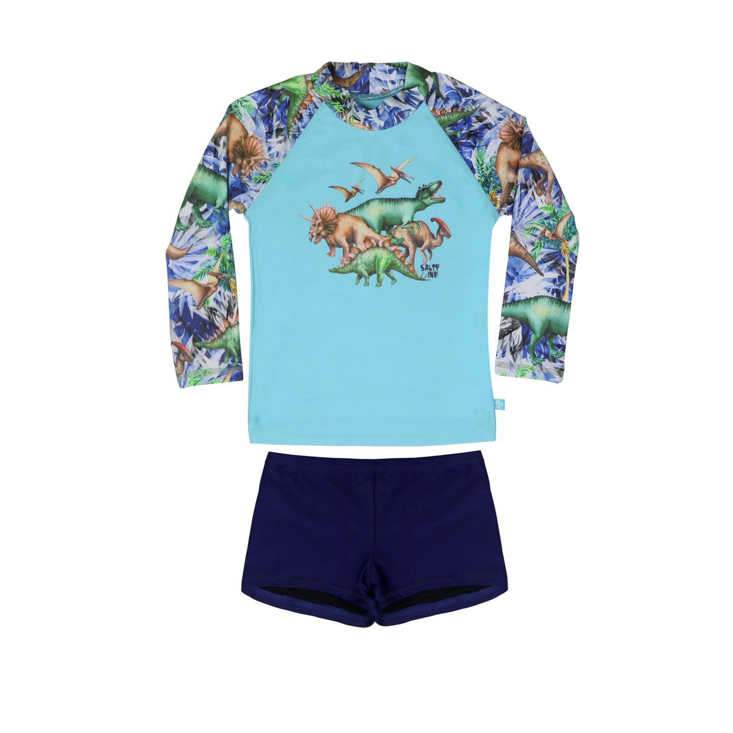 410 Dino Safari Long Sleeve Rashvest Set - Salty Ink