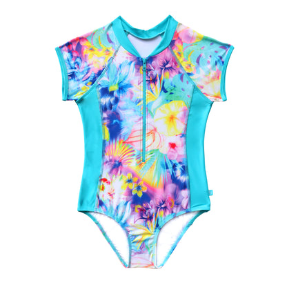 1428 Tropical Haze Short Sleeve Surfsuit