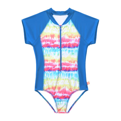 1468 Vivad Jungle Tye Dye Short Sleeve Surfsuit