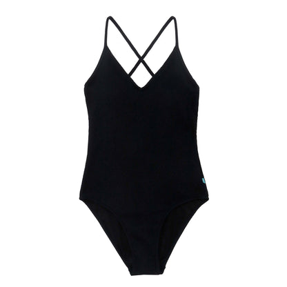 2087 Salty Rib Black One Piece Swimsuit