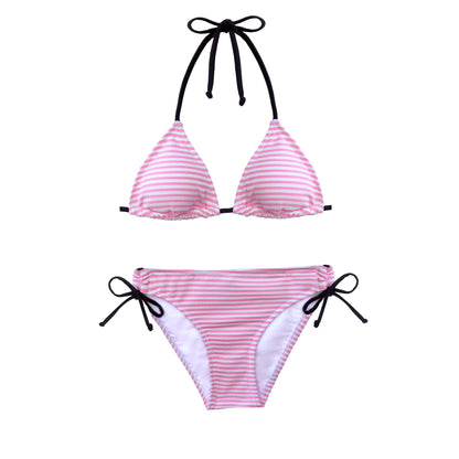 2109 Salty Pink Stripe Slide Tri Bikini