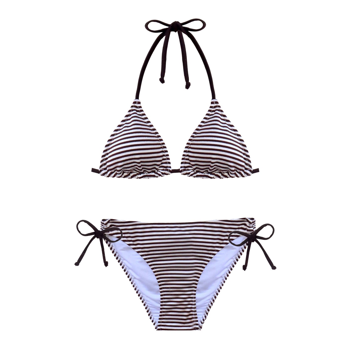 2109 Salty Choc Stripe Slide Tri Bikini