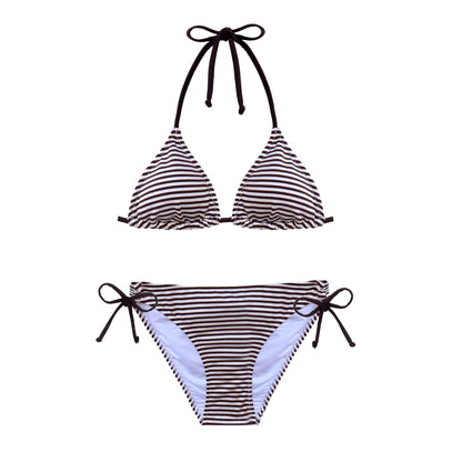 2109 Salty Choc Stripe Slide Tri Bikini