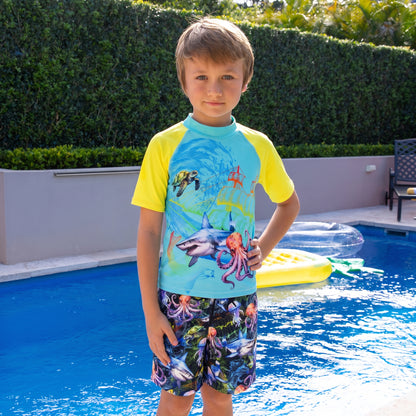 406 Marina Short Sleeve Rashvest - Salty Ink