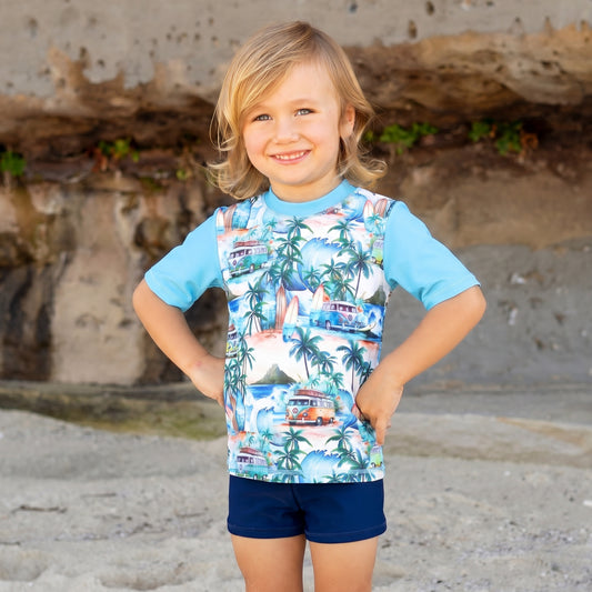409 Coastal Camper Short Sleeve Rashvest Set - Salty Ink