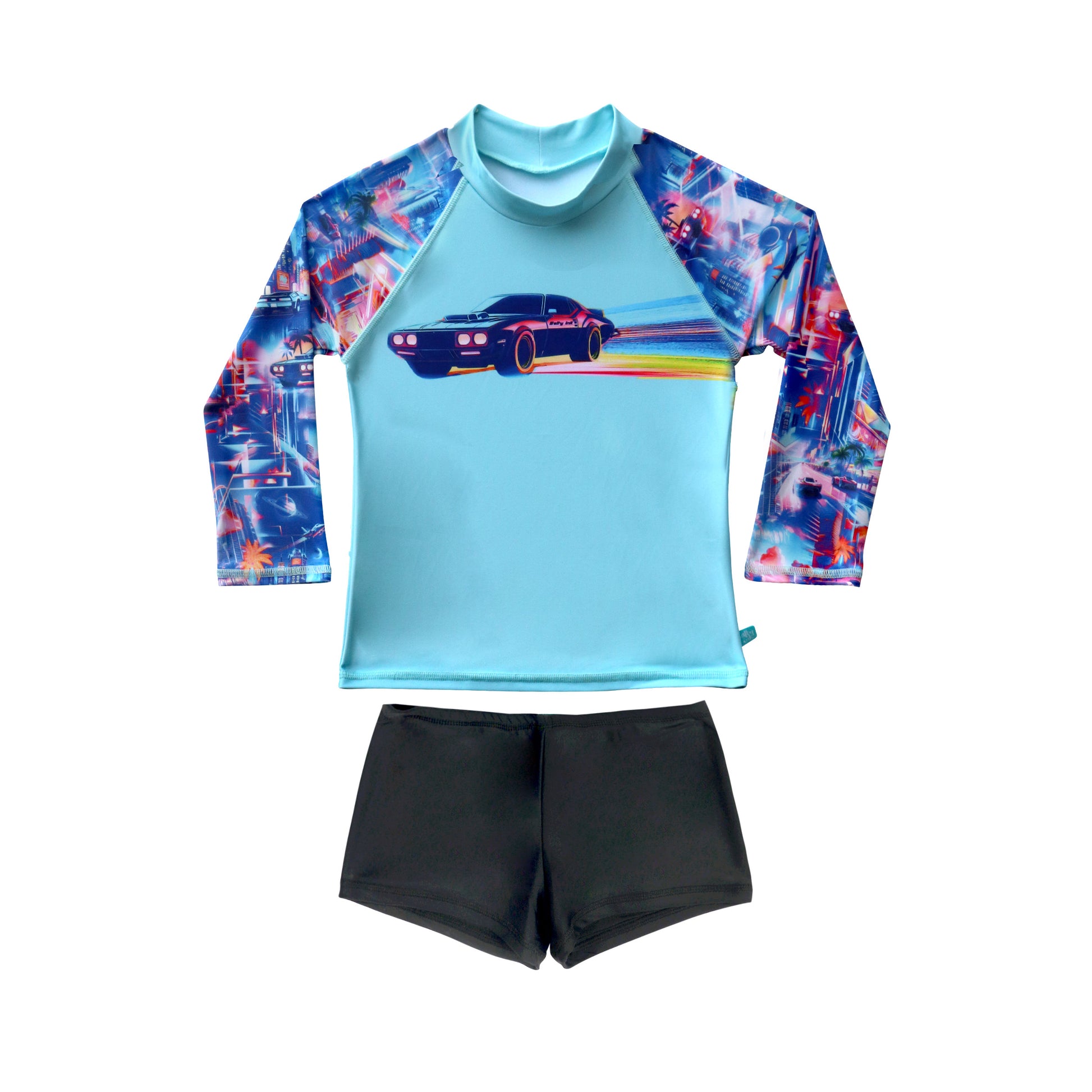 boy long sleeve rashvest and swim pant