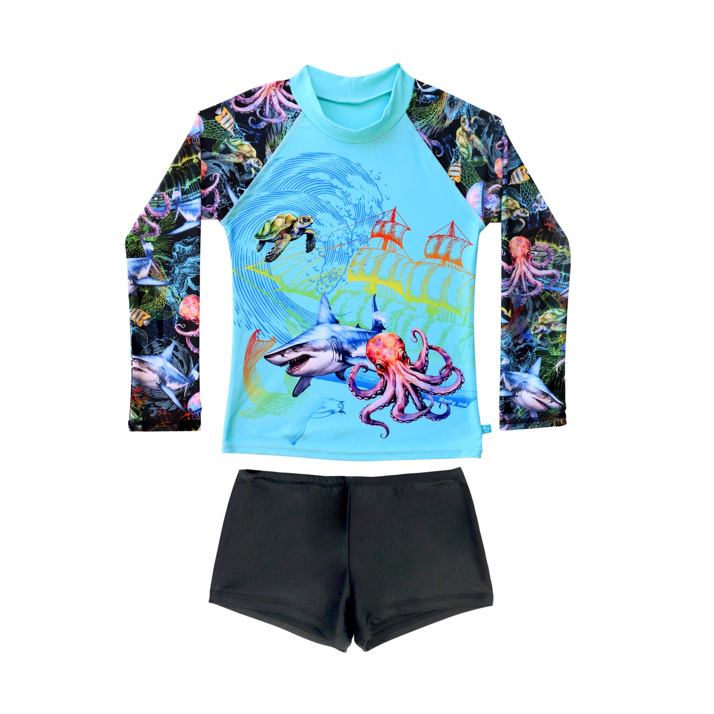 410 Marina Long Sleeve Rashvest Set - Salty Ink