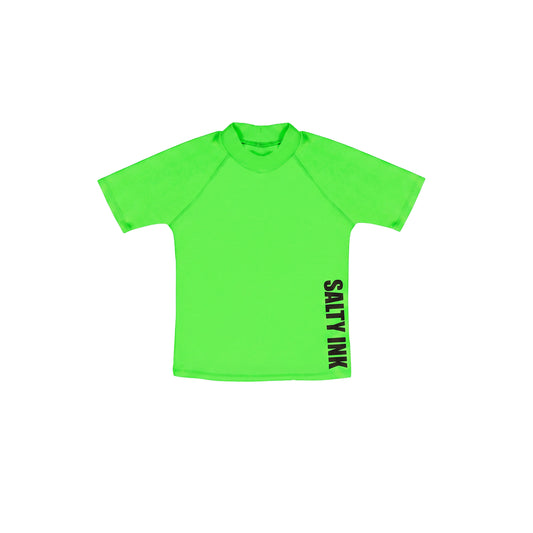 416 Lime Plain Salty Short Sleeve Rashvest