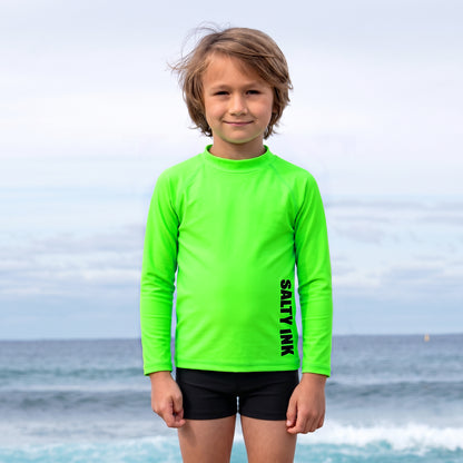 417 Plain Lime Salty Long Sleeve Rashvest